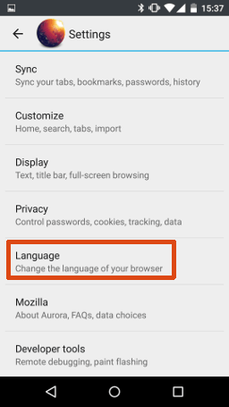 Aurora Language Settings Aurora Android Language Settings